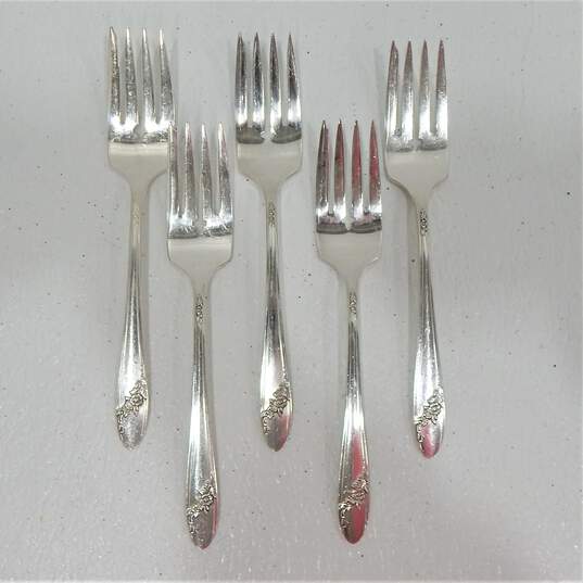 Set of 10 Oneida Community Silver-plated QUEEN BESS II Salad  Forks image number 2