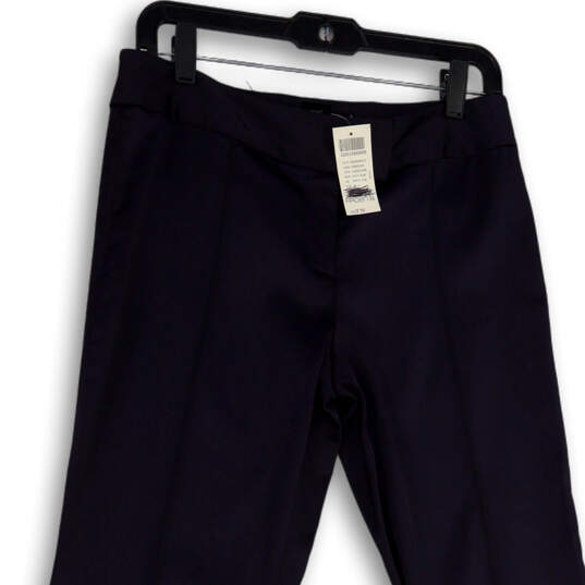 NWT Womens Blue Pleated Slash Pocket Straight Leg Dress Pants Size 6 image number 3