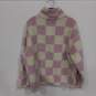 Levi's Women's Pink & White Check 1/2 Zip Pullover Fleece Jacket Size M image number 2