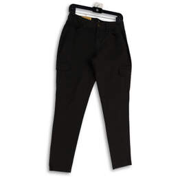 NWT Womens Black Mid Waist Curvy Hip Pockets Skinny Leg Cargo Pants Size 6