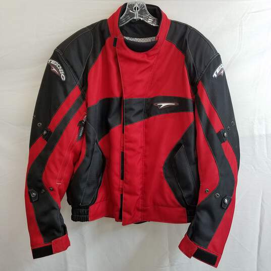 Men's Teknic motorcycle riding technical padded jacket red black 48 image number 1