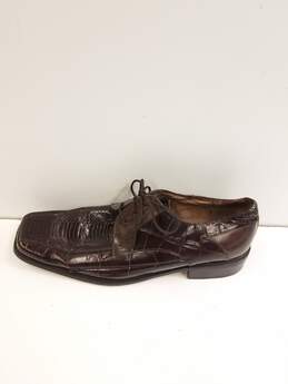 Stacy Adams 24186-02 Brown Leather Snakeskin Oxford Dress Shoes Men's Size 11.5 M