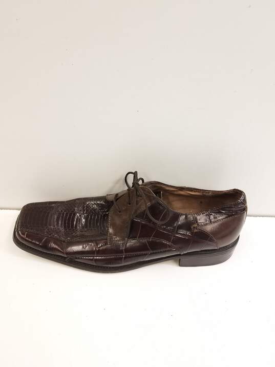 Stacy Adams 24186-02 Brown Leather Snakeskin Oxford Dress Shoes Men's Size 11.5 M image number 1