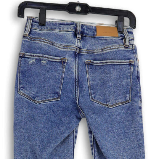 Womens Blue Denim Medium Wash 5-Pocket Design Straight Leg Jeans Size 24 image number 4