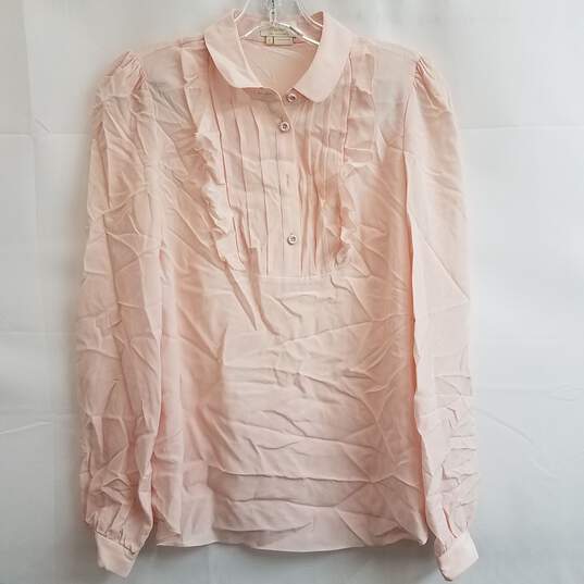 Kate Spade New York Textured Pink Button Blouse Size 2 image number 1