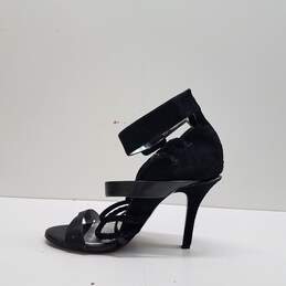 BEBE Black Suede Leather Ankle Zip Strap Sandal Pump Heels Shoes Size 8 M alternative image