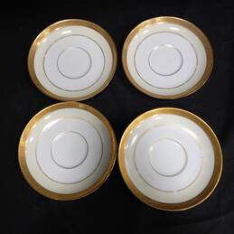 Bundle of 4 White w/ Gold Tone Trim Vintage Collector Plates