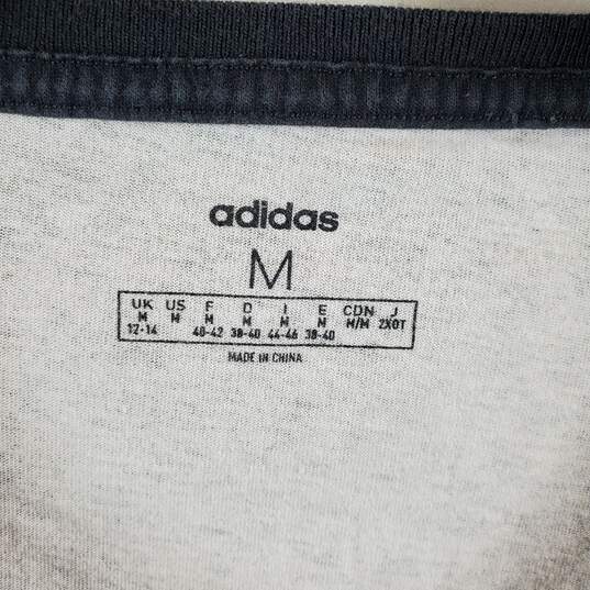 Adidas Women Grey Cropped T Shirt M image number 3