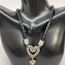 Designer Brighton Silver-Tone Double Heart Shape Classic Pendant Necklace