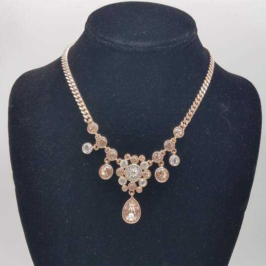 Authentic Givenchy Rose Gold Tone Crystal Drop Necklace w/COA 37.4g image number 1