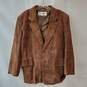 Size 46 Brown Leather Suede Double Button Jacket image number 1