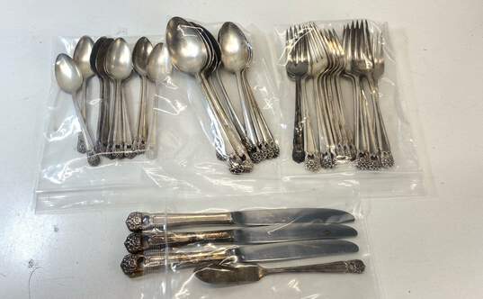 1847 Rogers Bros. I.S. Eternally Yours Silver Plate 37 Piece Cutlery Service Set image number 1