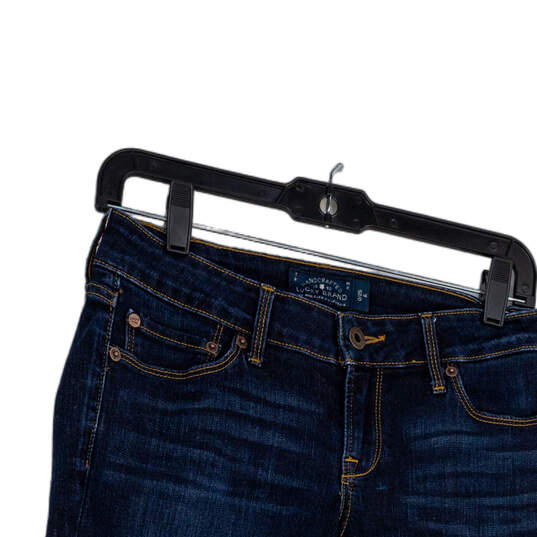 Womens Blue Dark Wash Denim Pockets Regular Fit Skinny Jeans Size 0/25 image number 3