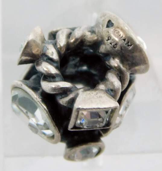 925 Sterling Silver Signed Chamilia Marquise Cut Swarovski Crystal Bead JC-2A image number 2