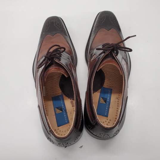 Giorgio Brutini Men's Brown Leather Wing Tip Oxfords Size 10 image number 4