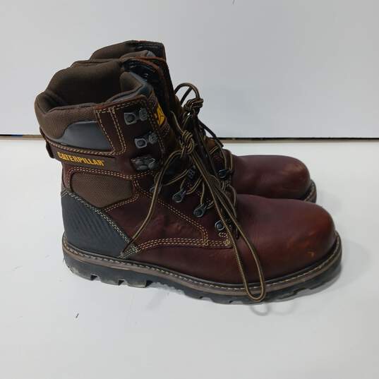 Caterpillar Men's Brown Leather Boots Size 11 image number 2