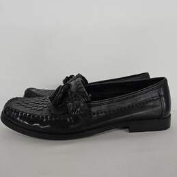 Woven Black Tassel Slip On Comfort Loafers alternative image
