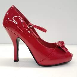 Pin Up Couture Cutiepie Red Heels Women's Size 8