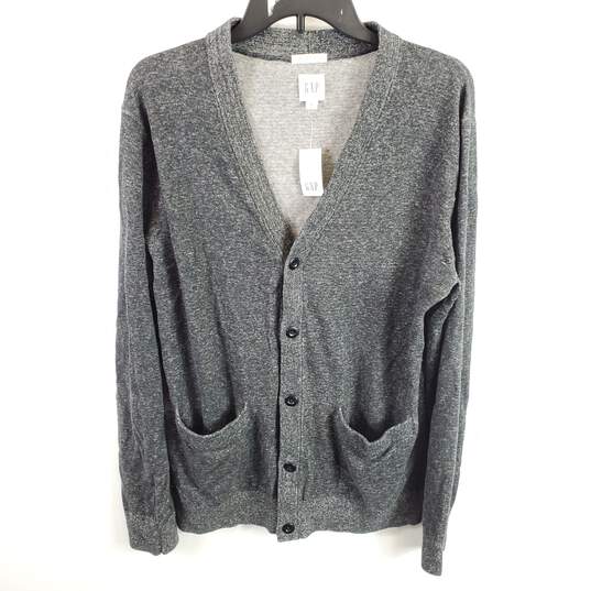 GAP Men Charcoal Button Front Cardigan M NWT image number 1