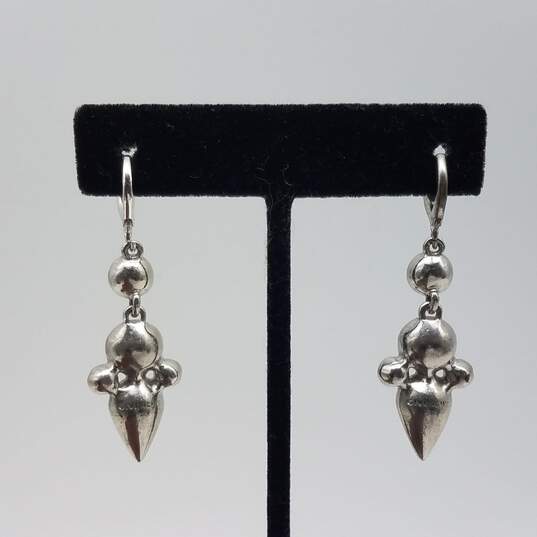 Givenchy Authentic Silver Tone Crystal Lever Back Dangle Earrings w/COA 10.6g image number 3