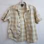 Patagonia blue and tan button up short sleeve shirt men's XS image number 1