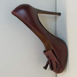 Ann Taylor Burgundy Heels Size 8.5 alternative image