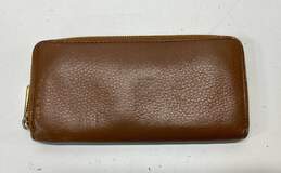 Michael Kors Brown Leather Continental Zip Around Envelope Card Wallet alternative image