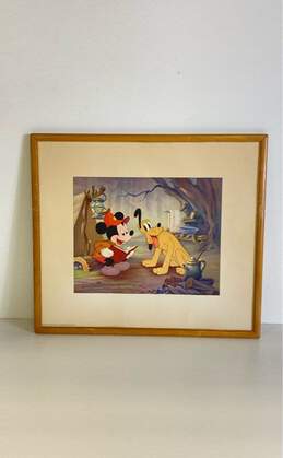 Mickey Pluto Dye Transfer Image Print by Walt Disney Productions c. 1939 Framed