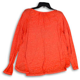 Womens Orange Namaste Golden Lotus Long Sleeve Graphic T-Shirt Size XL alternative image