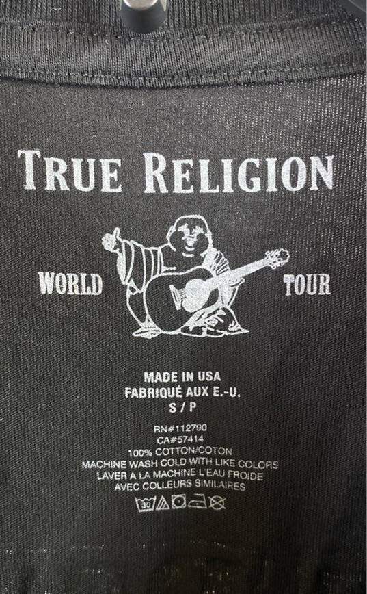 True Religion Women Black Cropped Logo T Shirt S image number 3