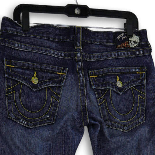 Womens Blue Denim Medium Wash 5 Pocket Design Straight Leg Jeans Size 28 image number 2