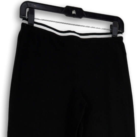 Womens Black Elastic Waist Regular Fit Straight Leg Sweatpants Size Small image number 4
