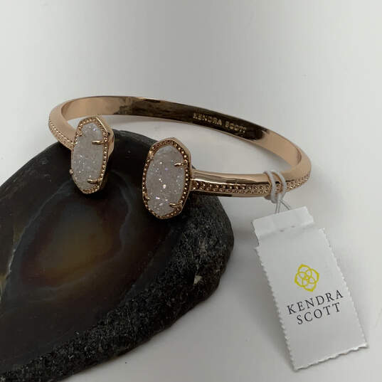 NWT Designer Kendra Scott Elton Gold-Tone Cuff Bracelet With Dust Bag image number 1