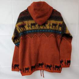 Tuntaquimba Wool Southwest Moose Full Zip Hoodie/Jacket M alternative image