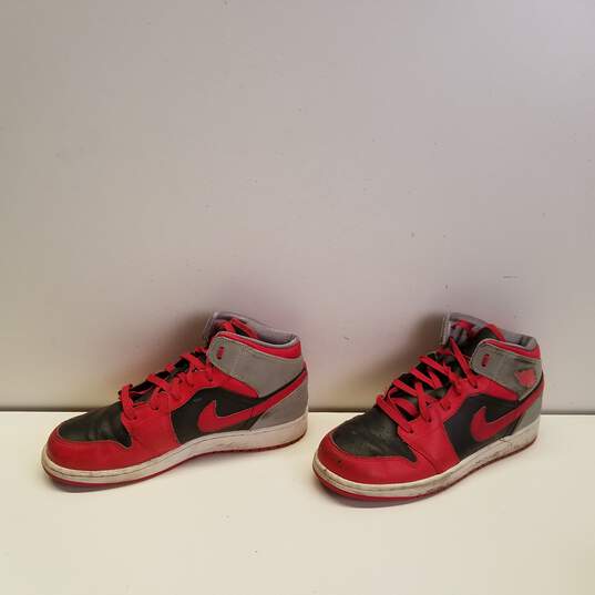 2013 Nike Air Jordan 1 Mid Fire Red Grey Size (6.5Y)Women (8) image number 4