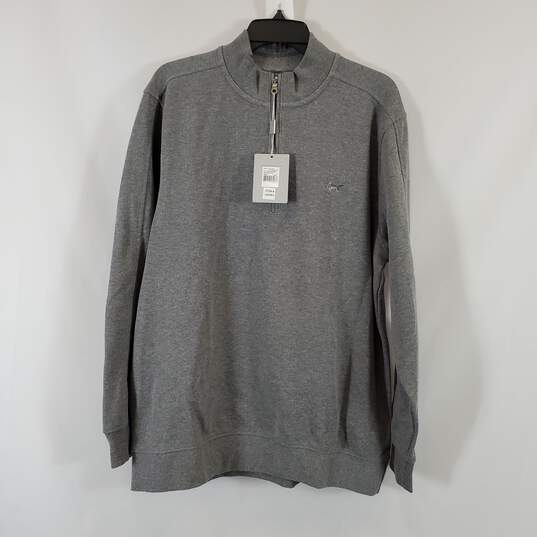 Greg Norman Men's Gray Henley Sweater SZ L NWT image number 1