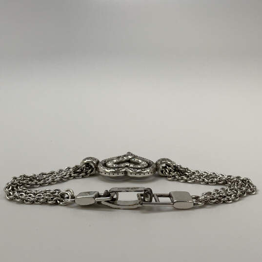 Designer Brighton Love Struck Silver-Tone Crystal Heart Chain Bracelet image number 3
