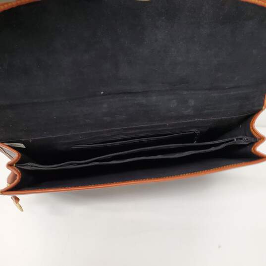 Dooney & Bourke Dark Brown Leather Messenger Briefcase w Lock & Key 11 x 15 image number 4