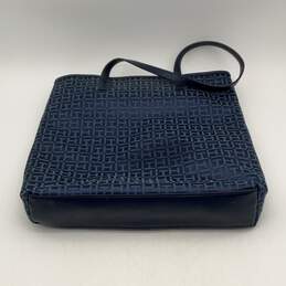 Tommy Hilfiger Womens Navy Blue Signature Print Leather Handle Tote Handbag alternative image
