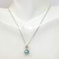 18K White Gold Pearl Pendant On Box Chain Necklace 2.7g image number 2