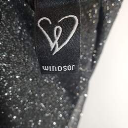 Windsor Women Black/Silver Mini Dress Sz L Nwt alternative image