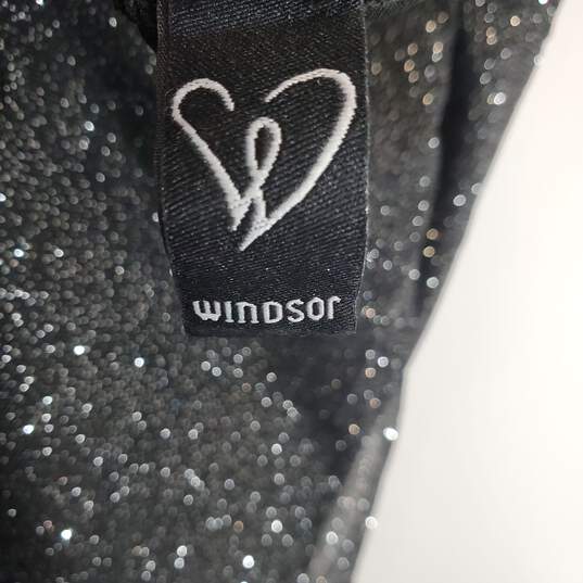 Windsor Women Black/Silver Mini Dress Sz L Nwt image number 2
