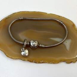 Designer Pandora 925 ALE Sterling Sliver Link Chain Heart Charm Bracelet alternative image