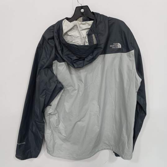 The North Face Men's Black/Gray Color Block Full Zip Hooded Rain Coat Jacket L image number 2