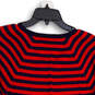Womens Red Black Tight-Knit V-Neck Long Sleeve Pullover Sweater Size S image number 4