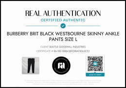 Burberry Brit Women's Westbourne Black Skinny Ankle Pant Size Large - AUTHENTICATED alternative image