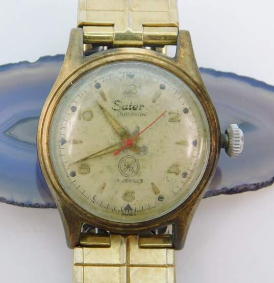 Buy the Vintage Suter Duomatic 17 Jewels Swiss Watch GoodwillFinds