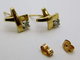 10K Yellow Gold 0.12 CTTW Diamond X Stud Earrings 1.2g alternative image