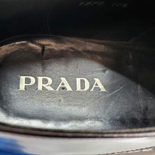 Prada Dark Brown Leather Wingtip Lace Up Dress Shoes MN Size 10.5 image number 6