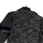 Womens Black Long Sleeve Mock Neck Full-Zip Cardigan Sweater Size Medium image number 4